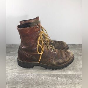 Vintage Irish Setter Red Wing Lug Sole Leather 2233 Work Soft Toe Mens Boots 9.5